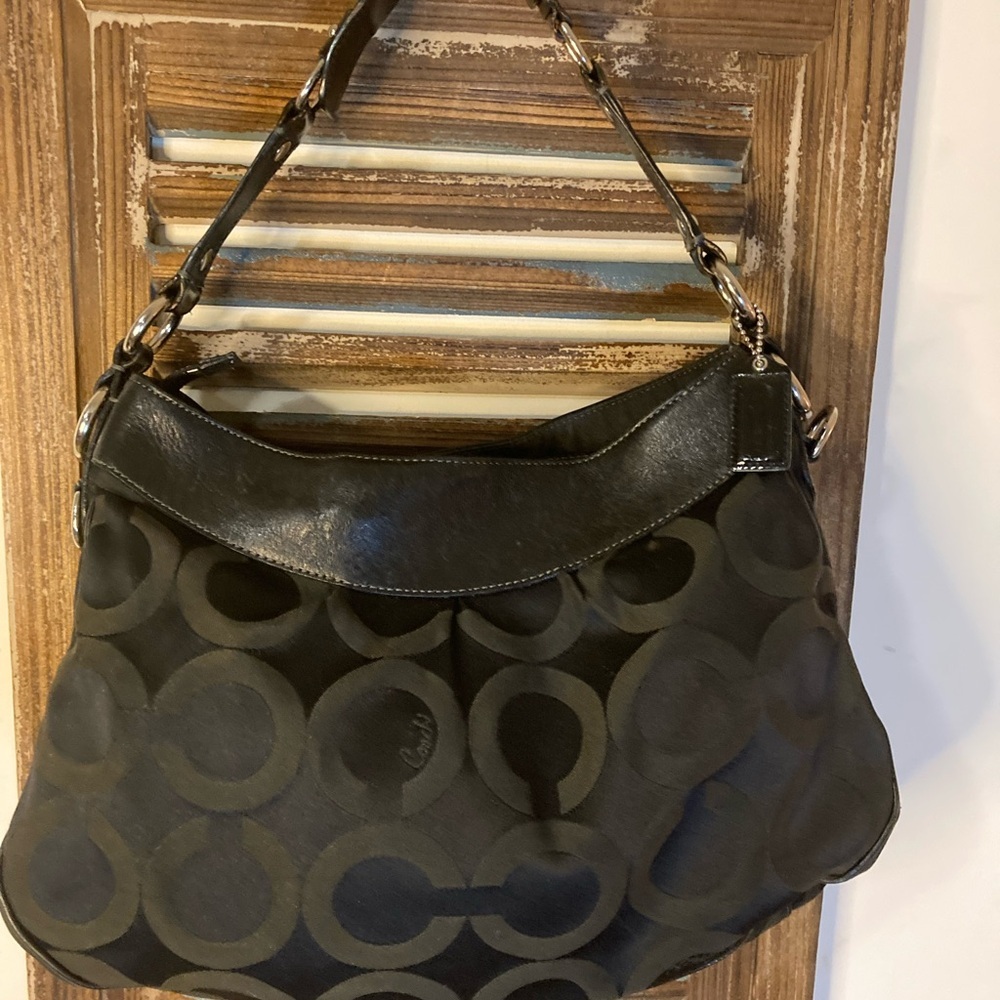 COACH 13252 Madison Parchment OP Satchel SHOULDERBAG tote black - Picture 6 of 10